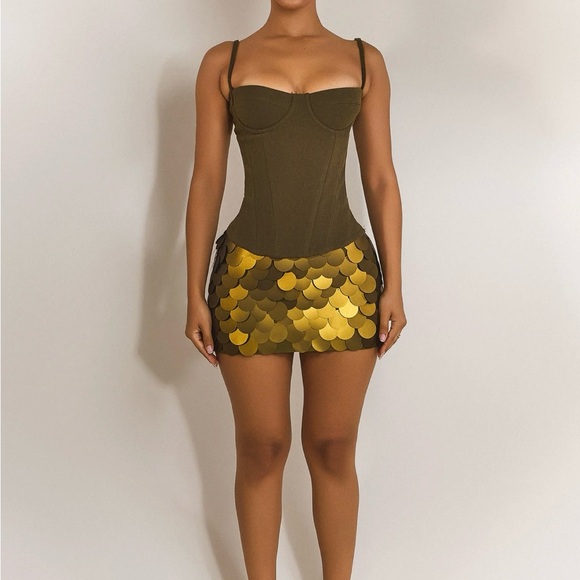 Marsh the Label Gold Mini Skirt - Picture 1 of 2